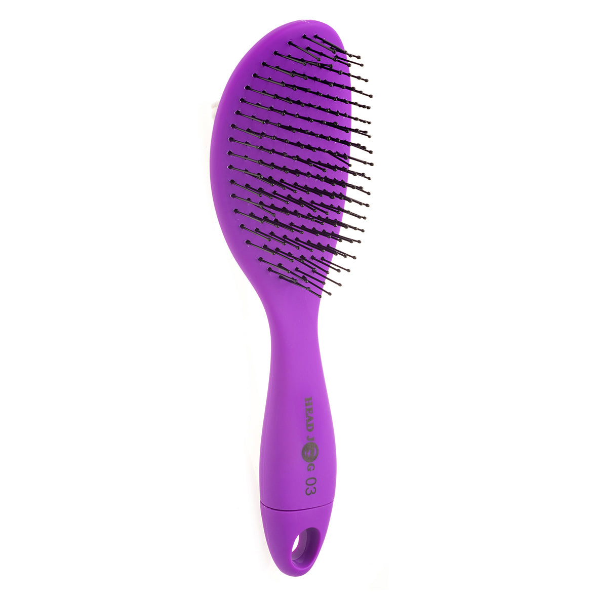 Head Jog 03 Oval Paddle Brush with Cleaner - Purple
