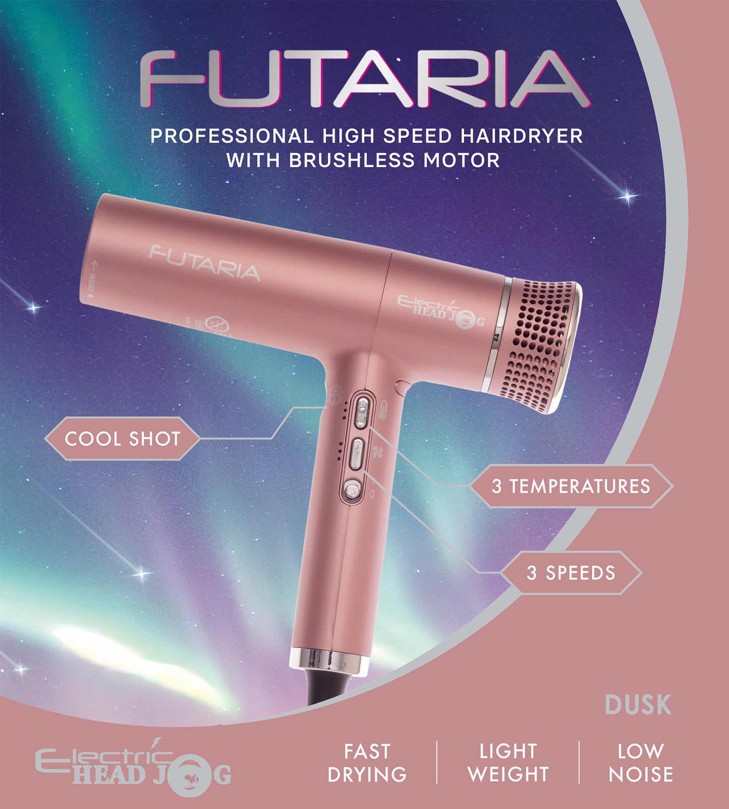 Electric Head Jog Futaria Hairdryer Dusk