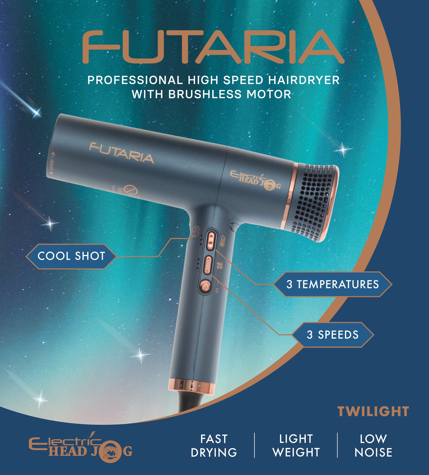 Electric Head Jog Futaria Hairdryer Twilight