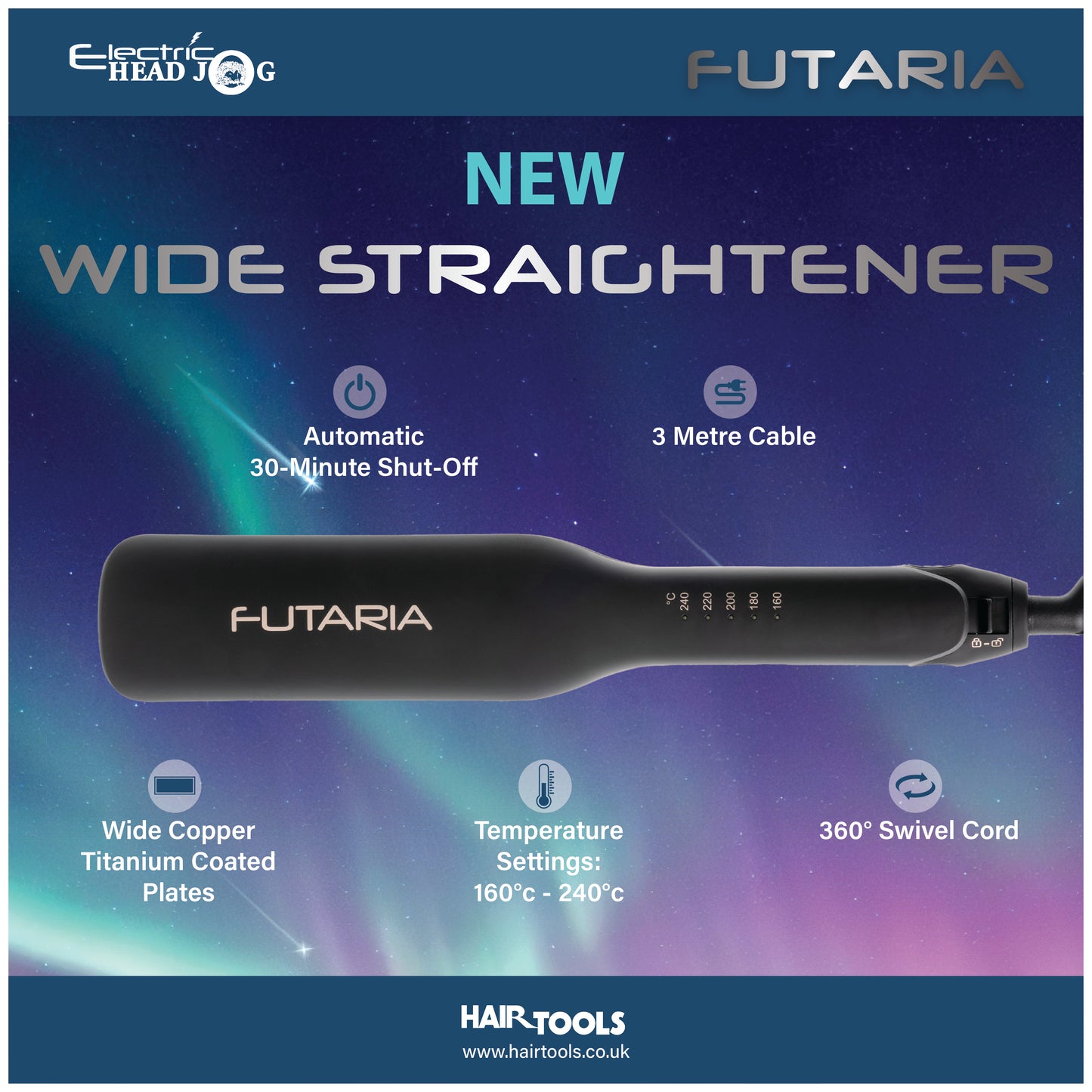 Electric Head Jog Futaria Wide Straightener