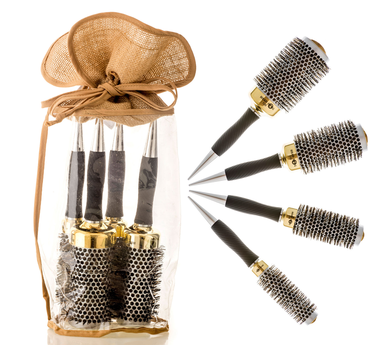 Head Jog Gold Thermal Brush Set