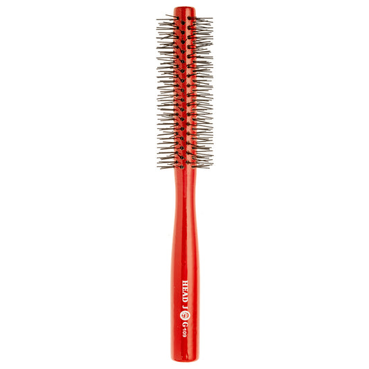 Head Jog 109 Red Wooden Round Brush 35mm (Extra Long Bristles)