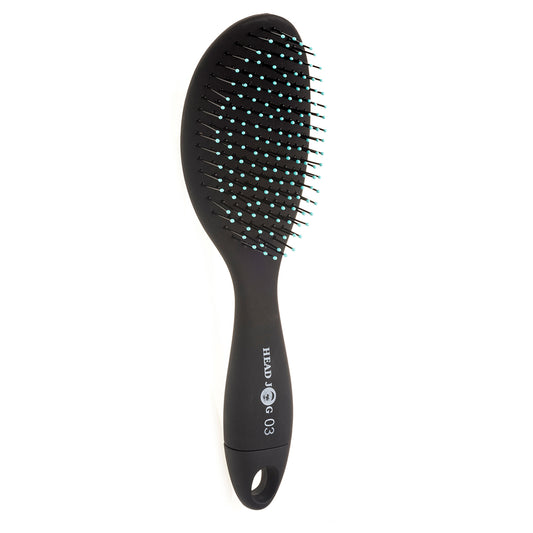 Head Jog 03 Oval Paddle Brush with Cleaner - Black