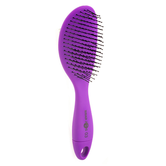 Head Jog 03 Oval Paddle Brush with Cleaner - Purple