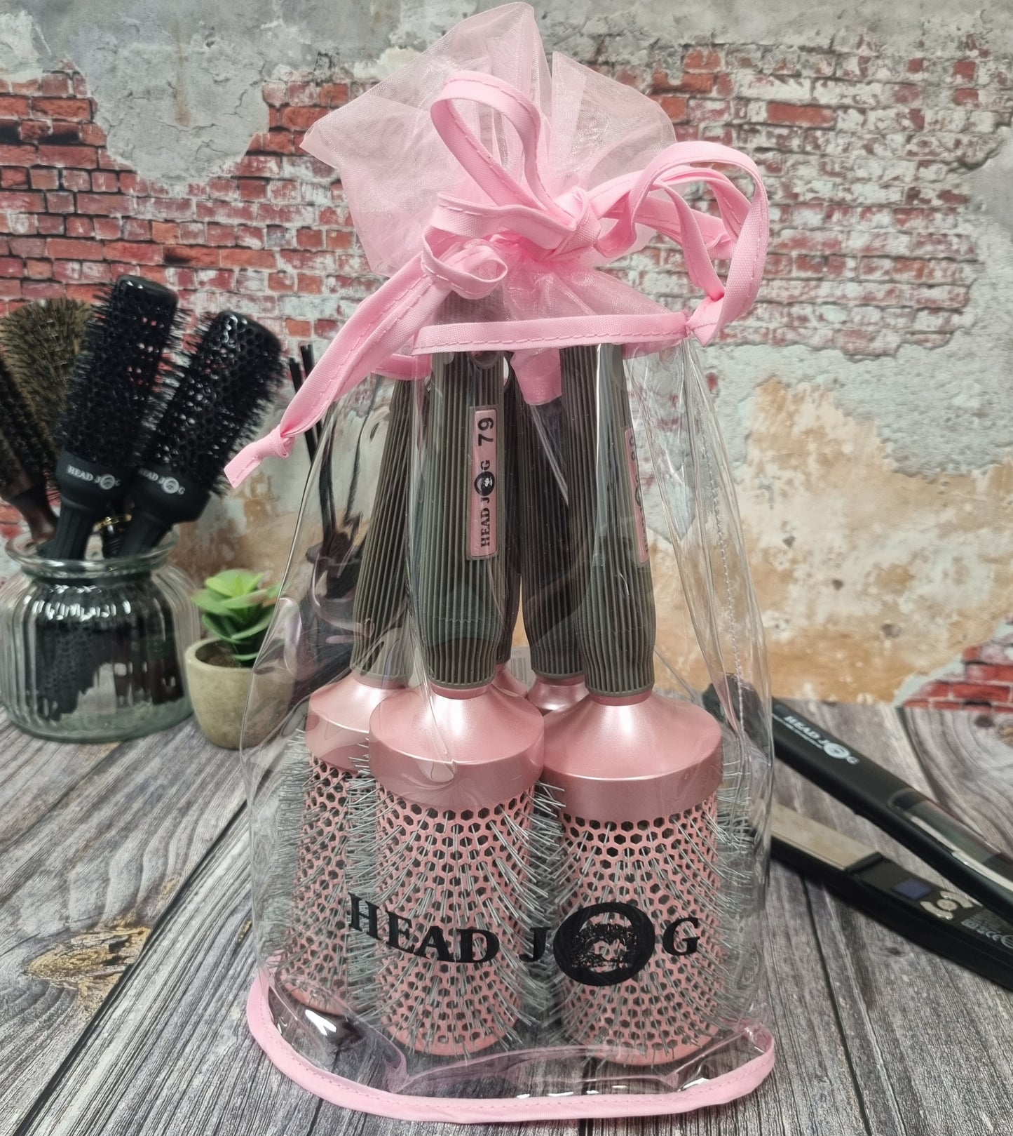 Head Jog Oval Pink Brush Set