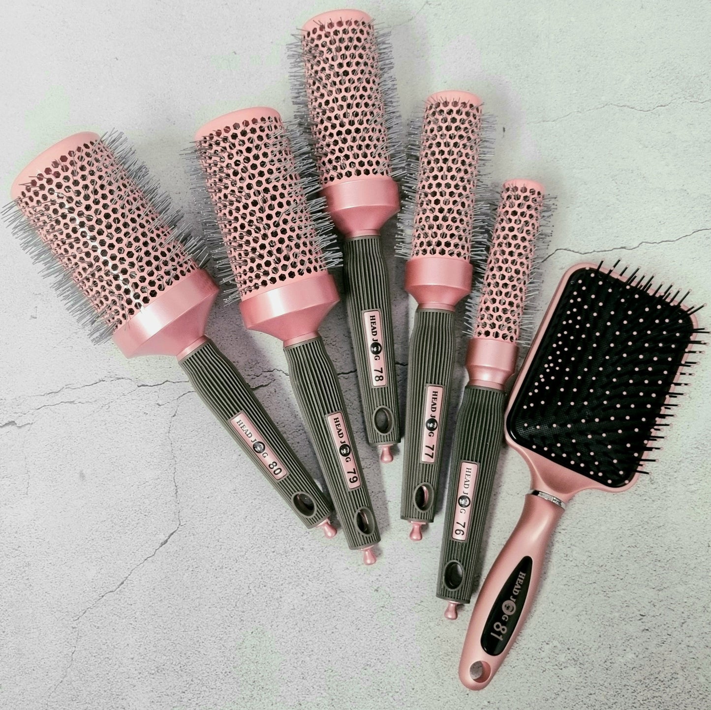 Head Jog 77 Pink Round Brush 33mm