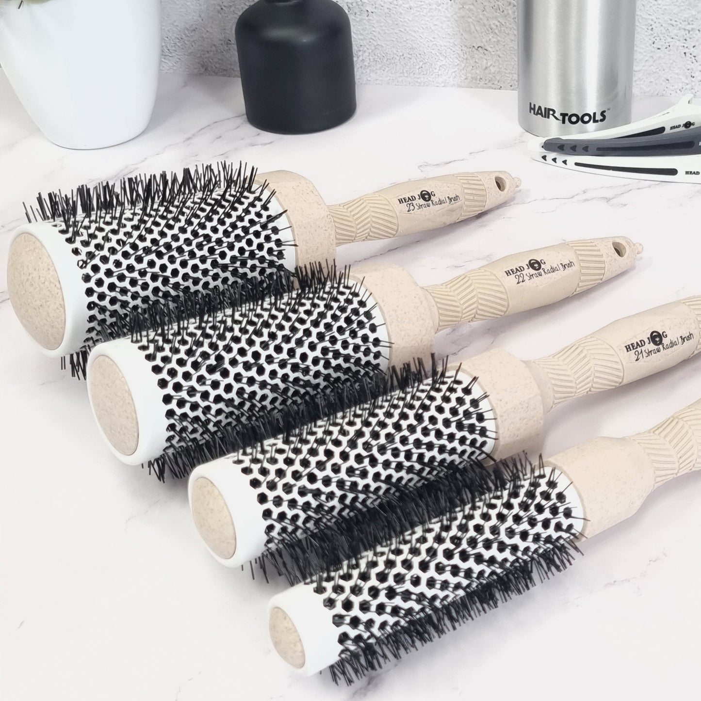 Head Jog Straw Round Brush Set